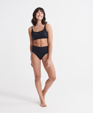 Superdry Edit Bandeau Bikini Női Fürdőruha Fekete | CQEWV6189